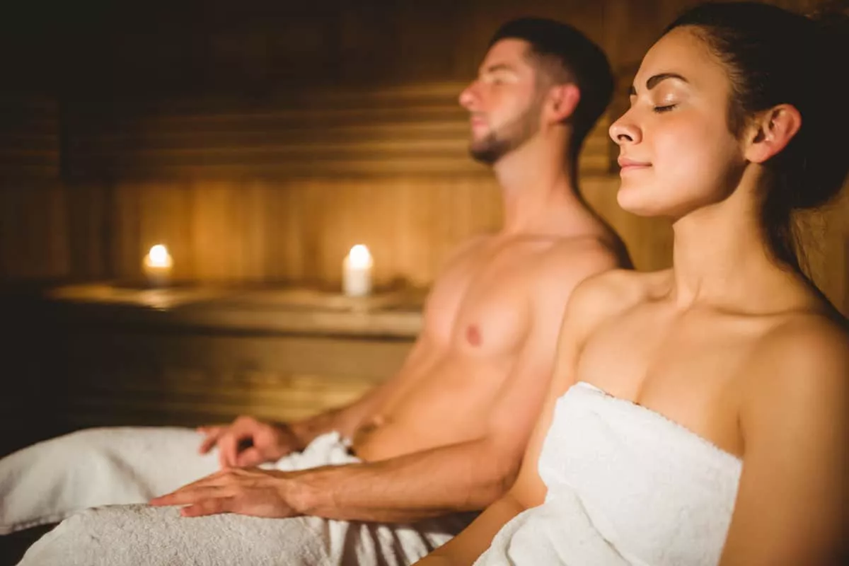 couple in sauna