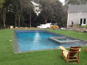 New Pool with attached spa - Pool Builder, Signature Pool and Spas in North Kingstown RI